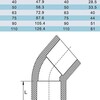 Угол ПВХ 45/32 градусов, d32mm, PN10 ERA